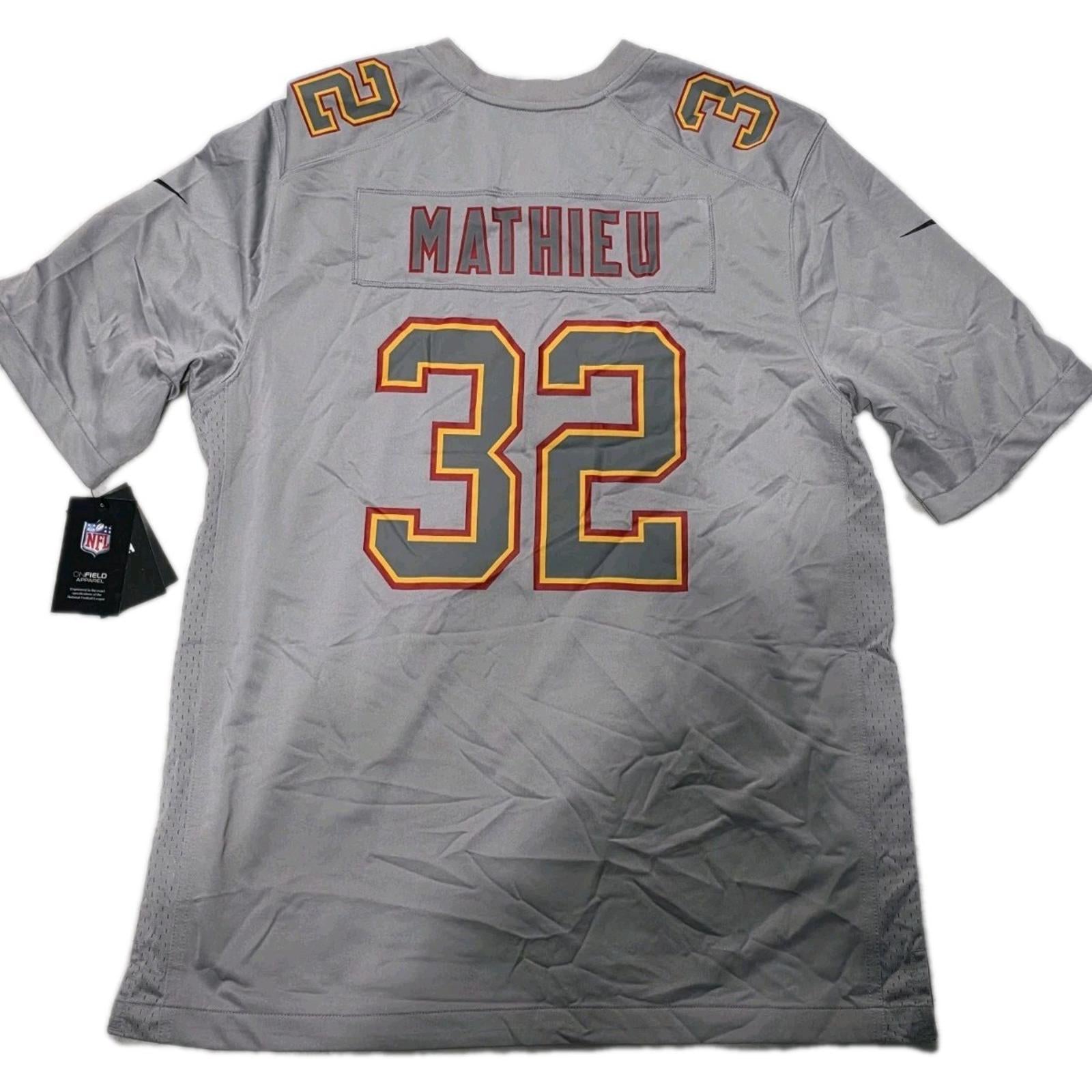 NWT Nike On Field Kansas City Chiefs Tyrann Mathieu Men's Large Gray Jersey