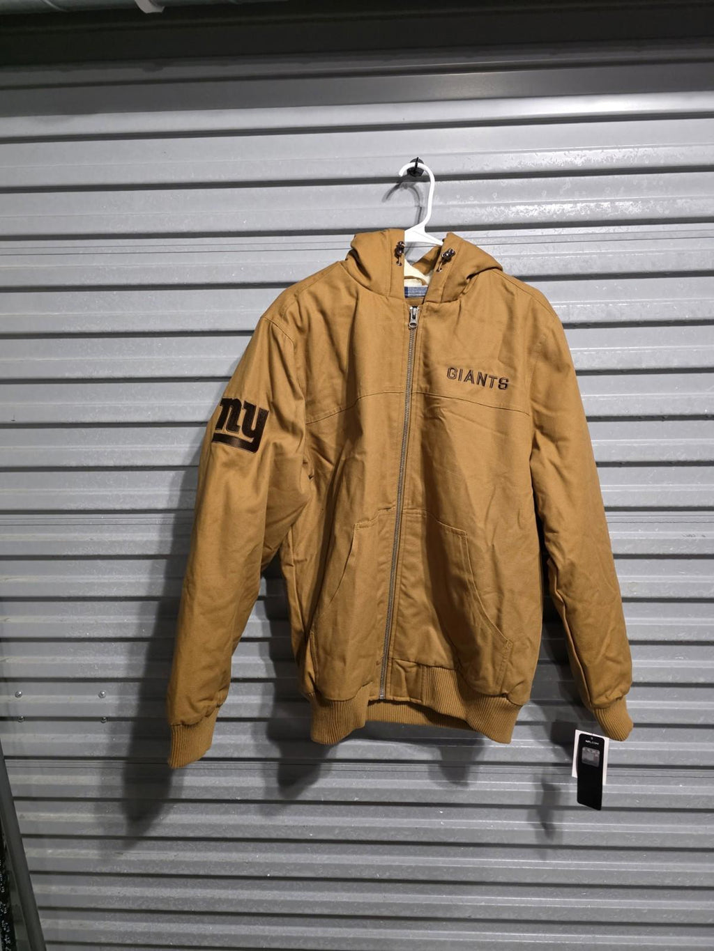 NFL Giants Men’s M Brown Sherpa Lined Full Zip Hooded Jacket Team Apparel