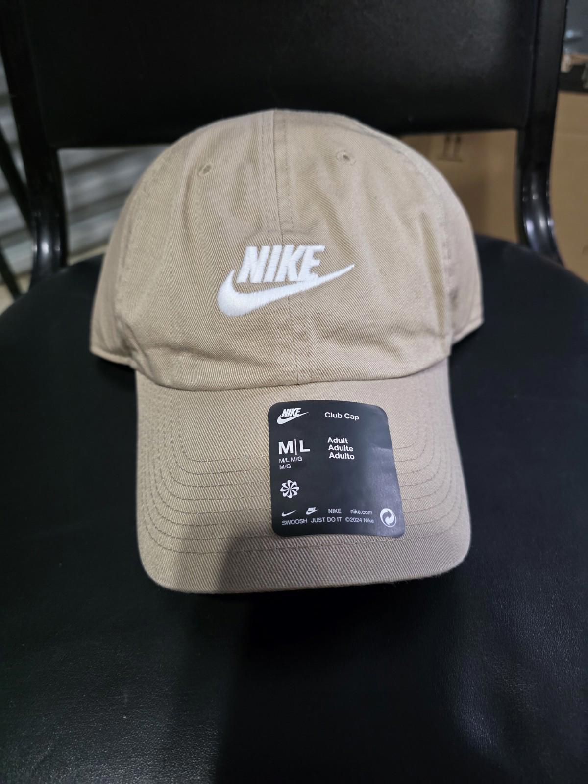 Nike Club Cap Brown Tan  Embroidered Swoosh Adjustable M/L